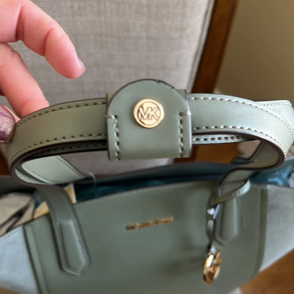 Michael Kors Portia Large Tote Leather Army Green - Picture 5 of 13